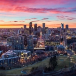 Denver Colorado Aerial Sunset