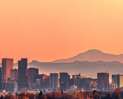 Denver Skyline with Pikes Peak